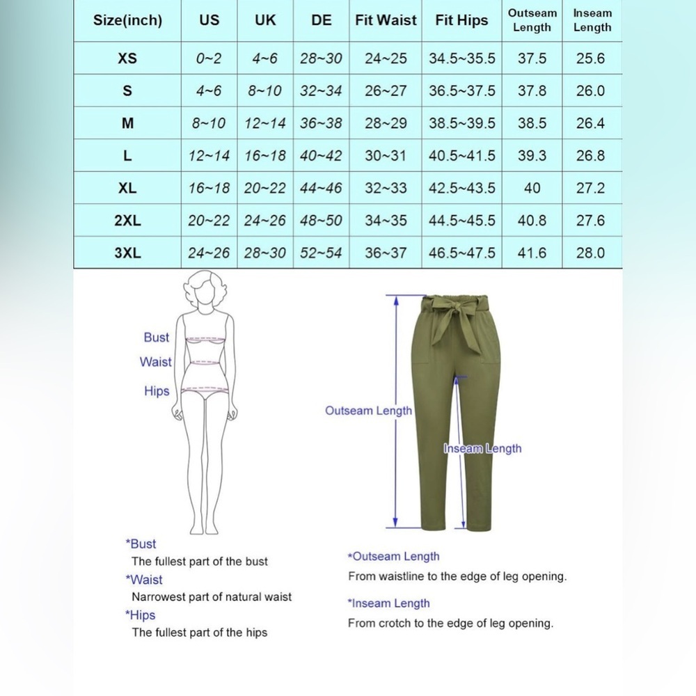 GRACE KARIN Women's Cropped Paper Bag Waist Pants with Pockets XS - Picture 6 of 9